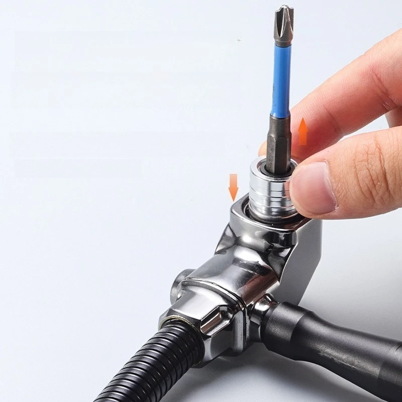 JUSTINLAU 1PC 90°/105° Right Angle Drill Adapter, Flexible Shaft Extension Screwdriver Bit Holder For Electric Drill Repair 4