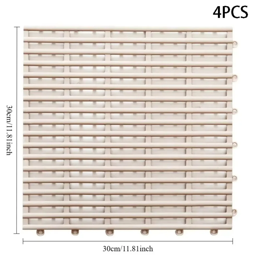 Water Insulation Interlocking Non-Slip Mat Drainage Waterproof Floor Mat Anti-Skid Reversible Shower Mat Swimming Pool