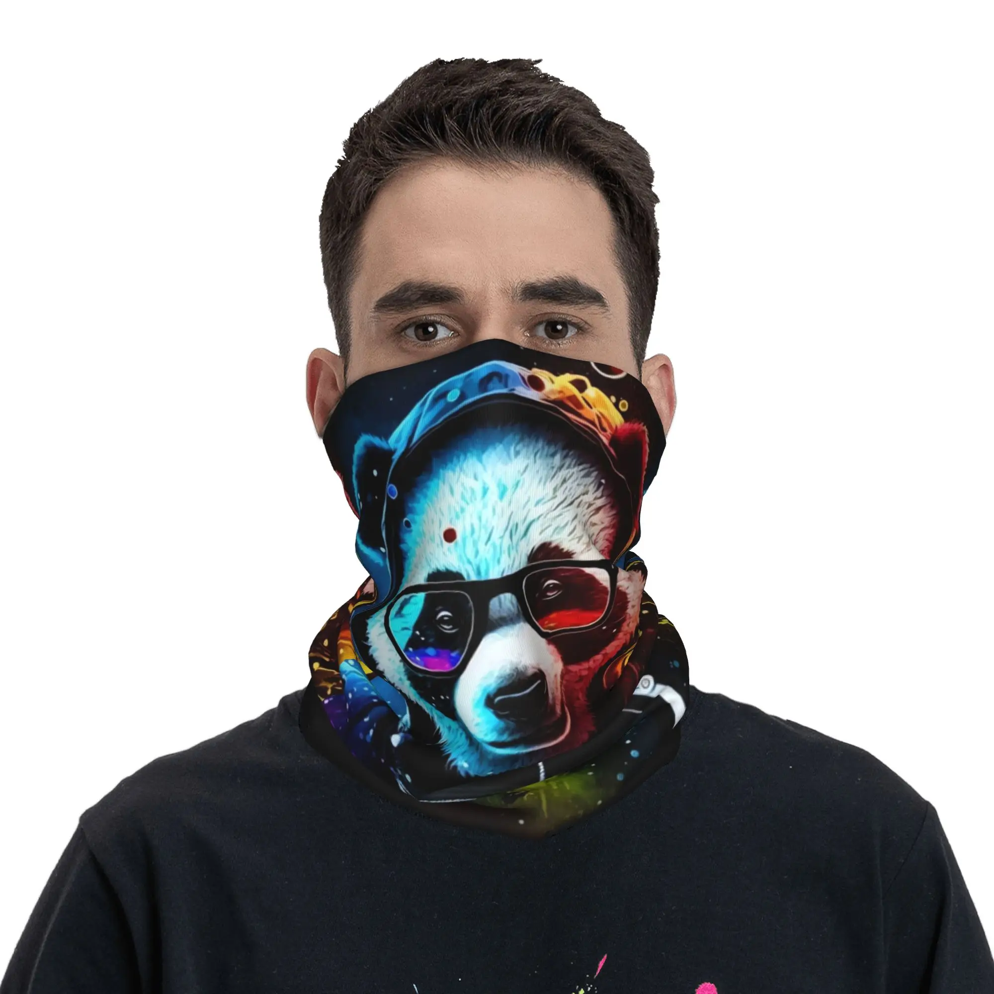 Bandana Leher Motif Beruang Grafiti Kustom, Original, untuk Ski, Berburu, Wanita, Pria, Syal, Kawaii, Balaclava, Penghangat