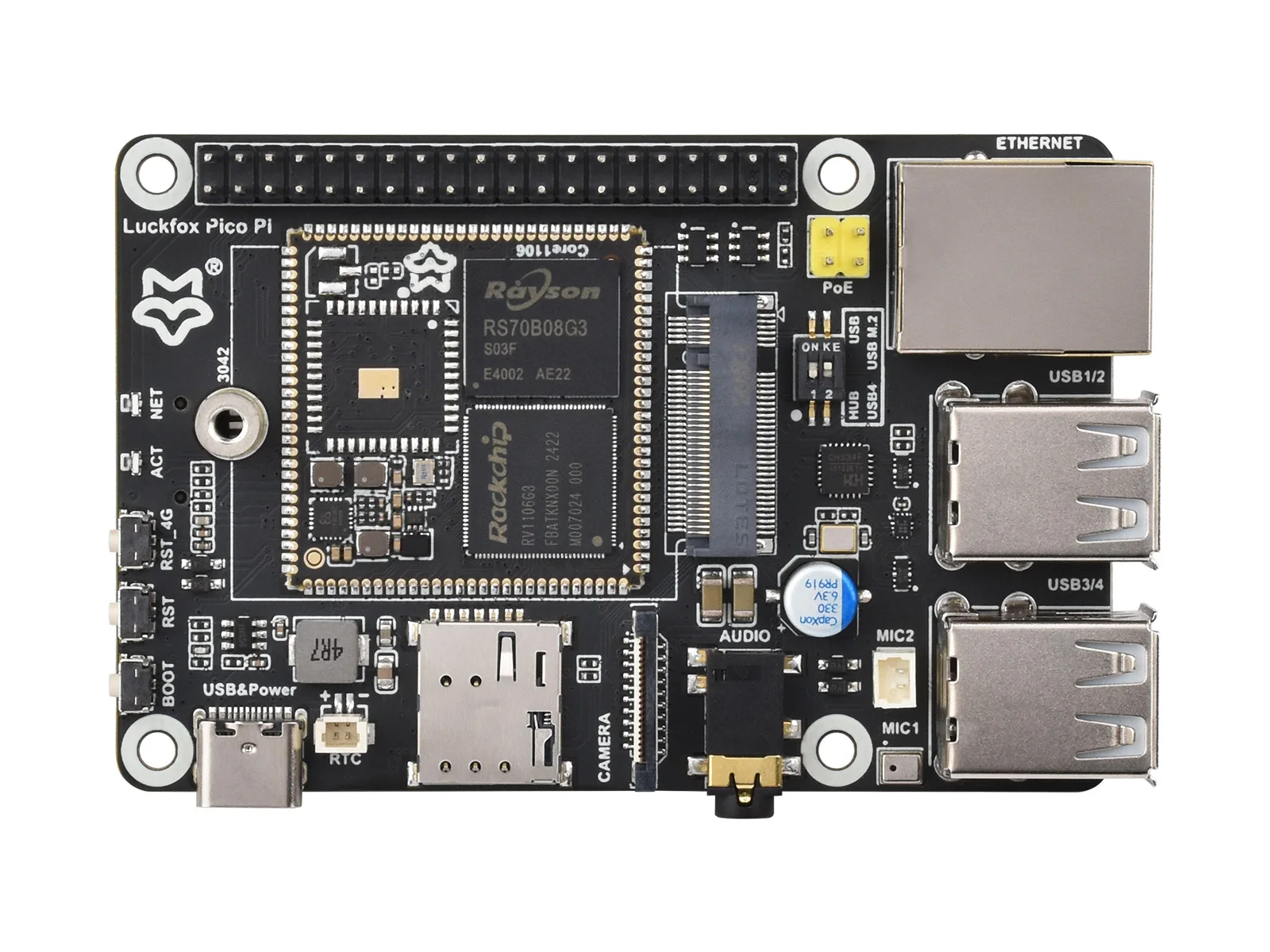 Luckfox Pico Pi Linux Micro Development Board, Based On Luckfox Core1106 8GB eMMC Supports Intelligent Encoding, Self-developed