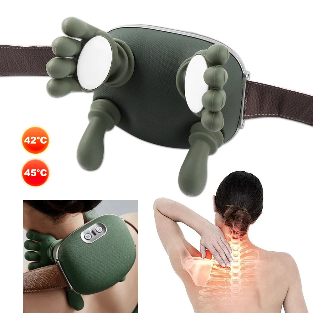 

Массажер шиацу для шеи и плеч, давление пальцев, с подогревом спины, устройство для глубокого массажа, разминание мышц, массаж тела, подушка для релаксации