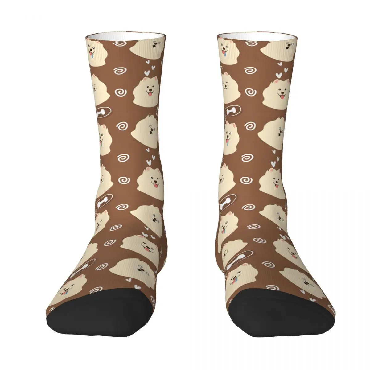 Retro Samoyed Dog Men's Socks Street Style Pattern Printed Funny Crew Sock