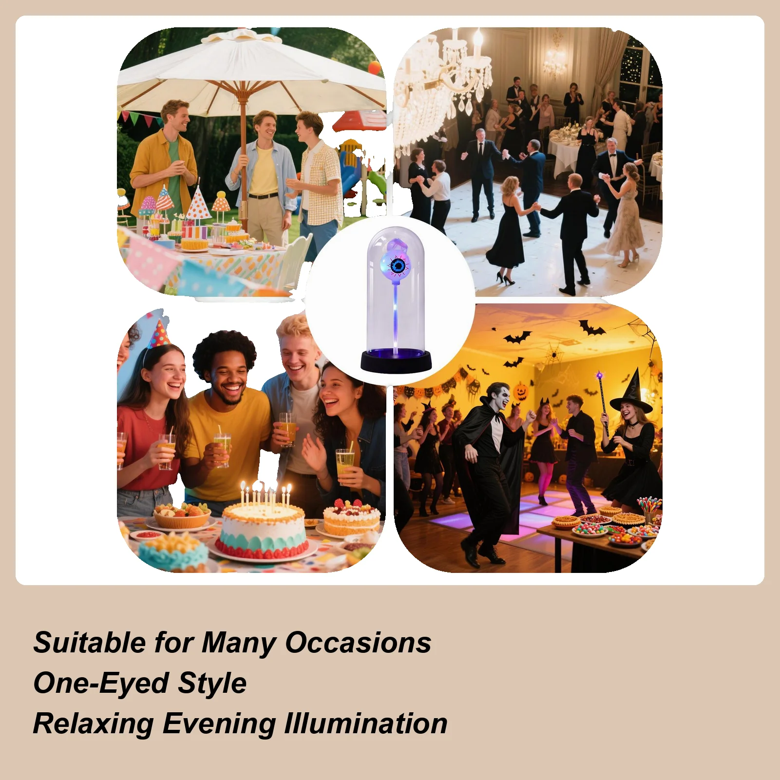 

Ночник на Хэллоуин, настольная лампа с глазным яблоком, страшный эстетический светодиодный декор для стола, спальни, дома, для взрослых, в помещении, праздничная атмосфера