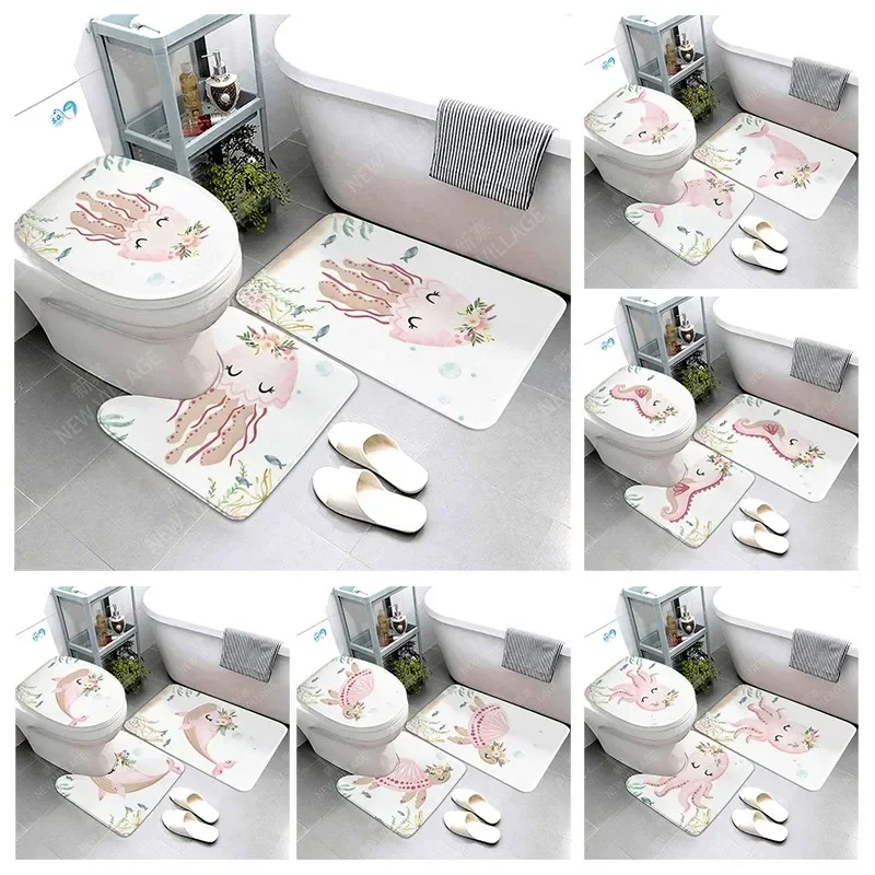 

Anti-slip Bath Mat Bathroom Rug Shower Mat Decorative Absorbent Foot Mat Entrance Bathtub toilet rug boho Nordic leaf plant