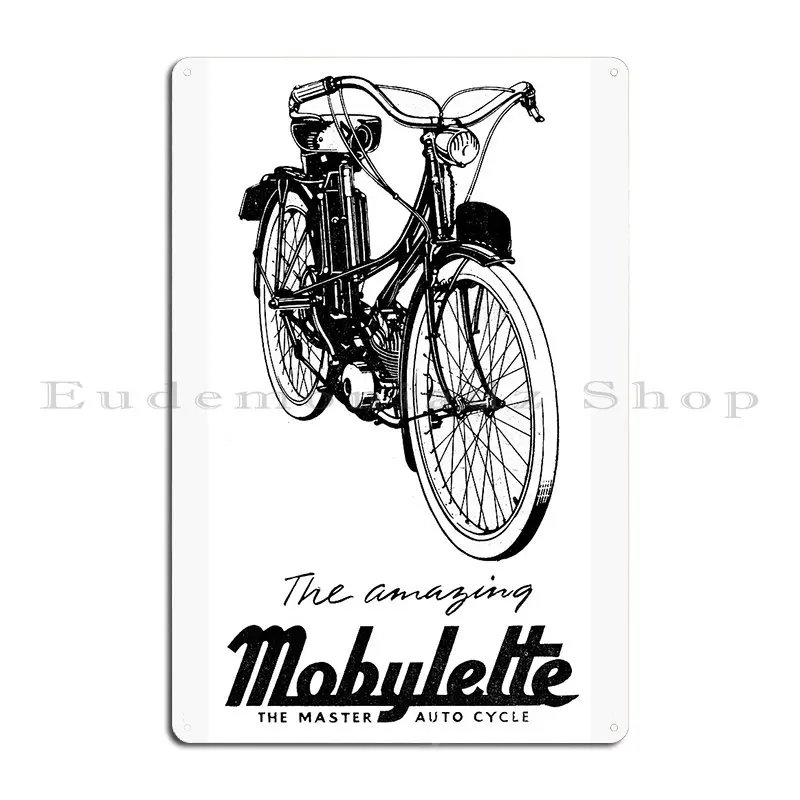 The Amazing Mobylette Auto Cycle Metal Plaque Club Design Create Pub Mural Classic Tin Sign Poster