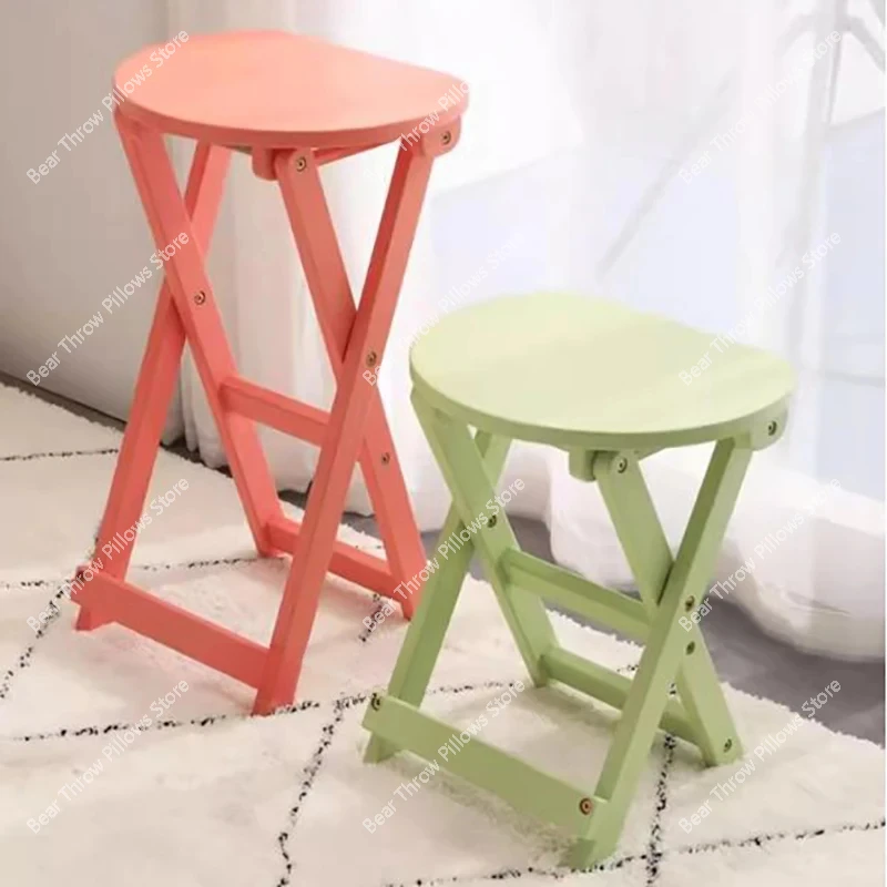 Nordic Modern Bar Stool Comfortable Portable Wood High Tripod Chair Foldable Minimalist Sillas Para Barra De Cocina Furniture