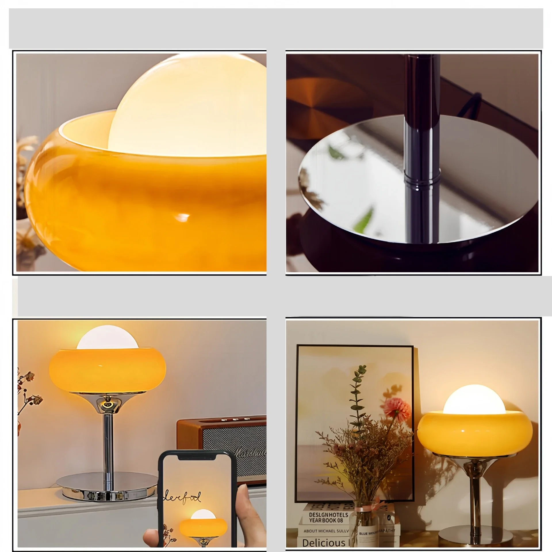 Designer Guzzini Table Lamp Modern bauhaus lamp Bedroom Bedside Study Living Room Retro Yellow Cream Egg Tart Table Light