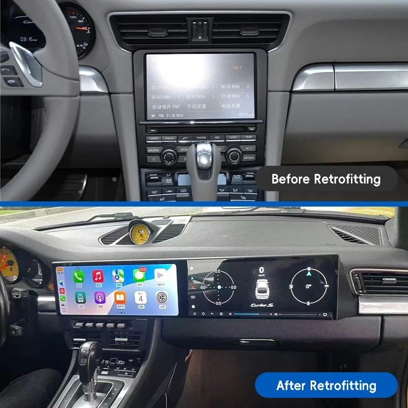 Car Modification Upgrade Central Control Dual  Screen Android Multimedia for Porsche