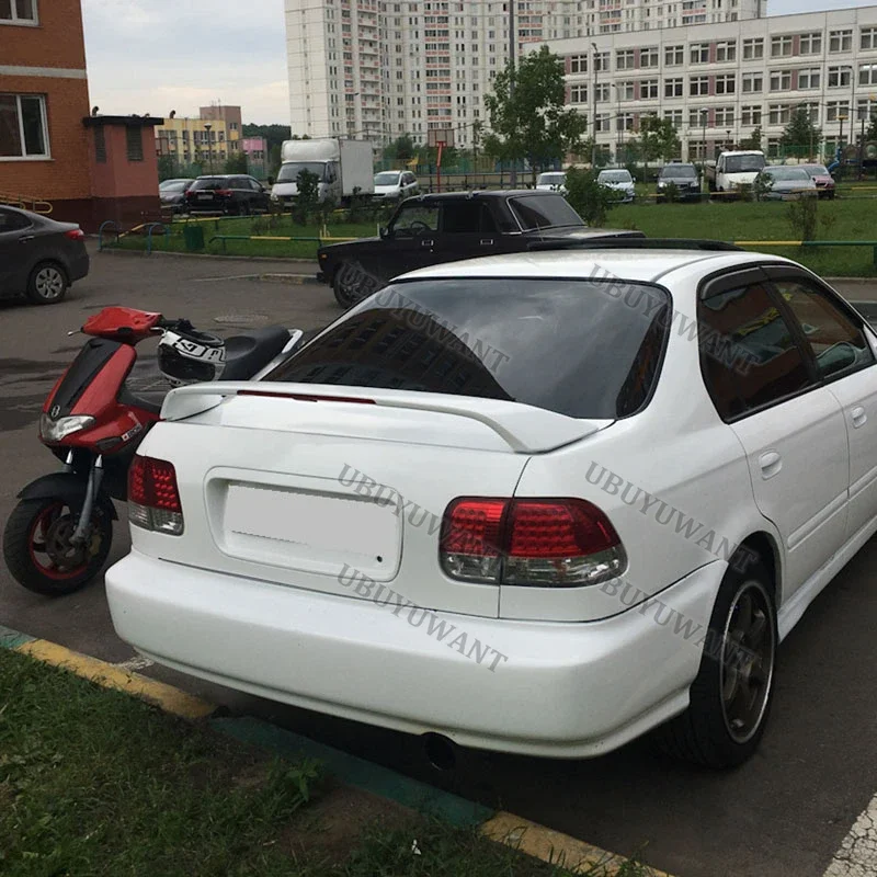 For Honda Civic EK3 W/LED Black Spoiler 1996 To 2000 ABS Plastic Performance trunk Highkick Trunk Spoiler Wing view 4