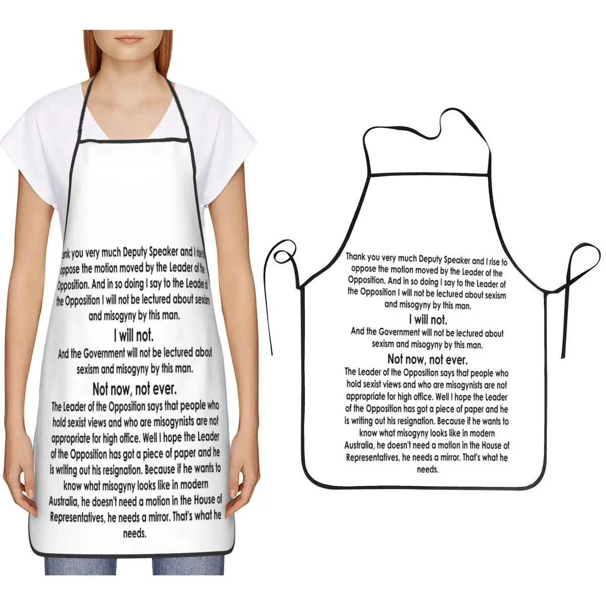 

Julia Gillard Misogyny, морские облегающие фартуки для шеф-повара, приготовления пищи, выпечки, нагрудник без рукавов, кухонный сарафан для уборки для женщин и мужчин