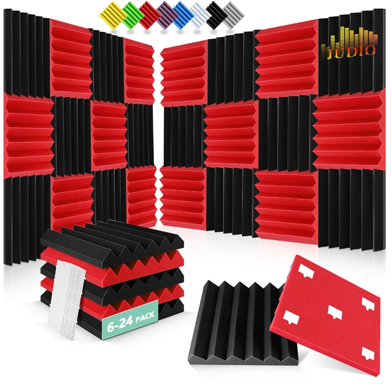 Acoustic Insulation For Walls 6/12/24 Pcs, Studio Soundproofing Foam Fireproof Wall, Sound Absorption Acoustic Treatment Panel