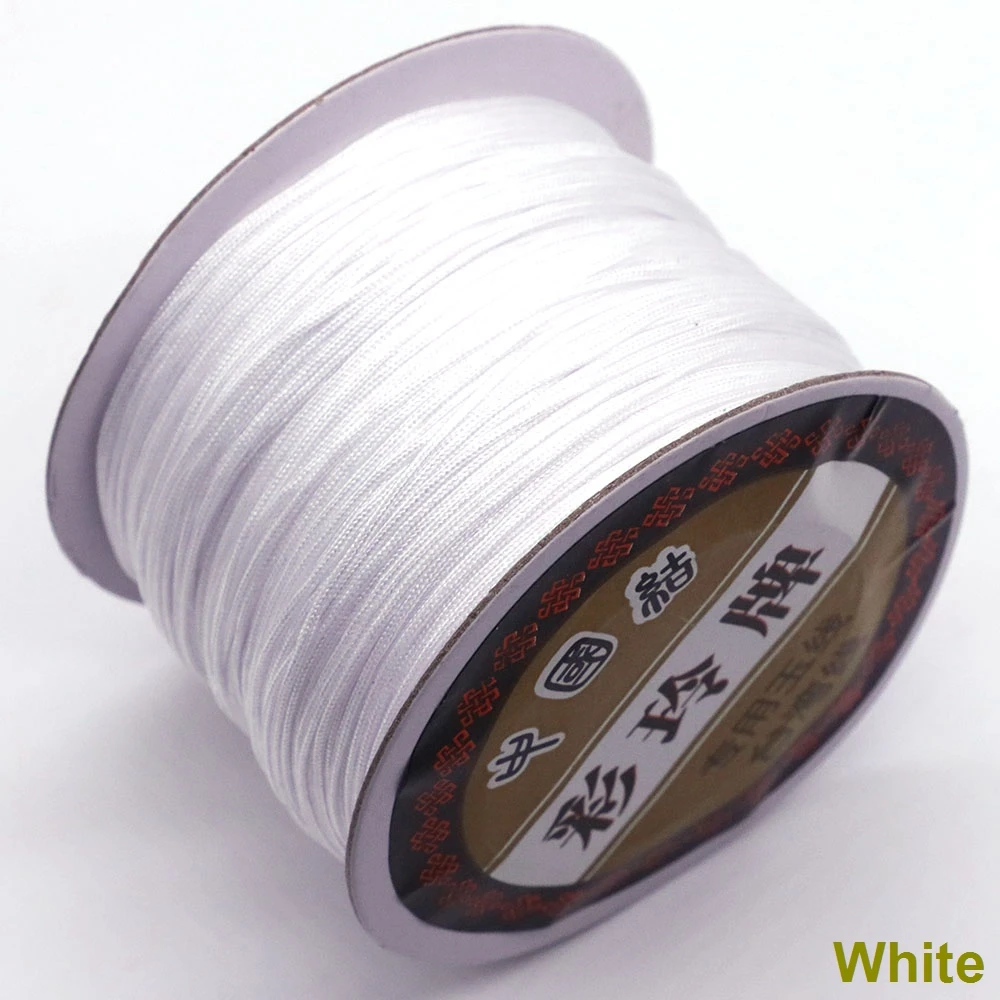 100Yds 0.8mm Artigianato Cavo di Nylon Nodo Cinese Macrame Raso Perline Intrecciato Nylon Raso Stringa di Perline FAI DA TE Collana di Gioielli Che Fanno