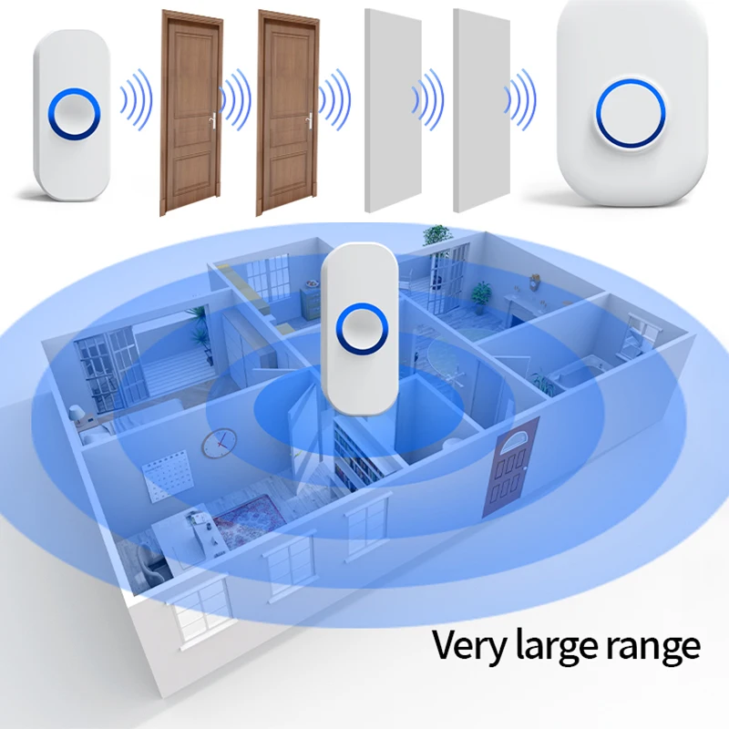 Imagem -06 - Jeatone-impermeável ao ar Livre sem Fio Campainha Smart Home Door Bell Bem-vindo Melodies Kit com Bateria Led Flash Security Alarm Novo