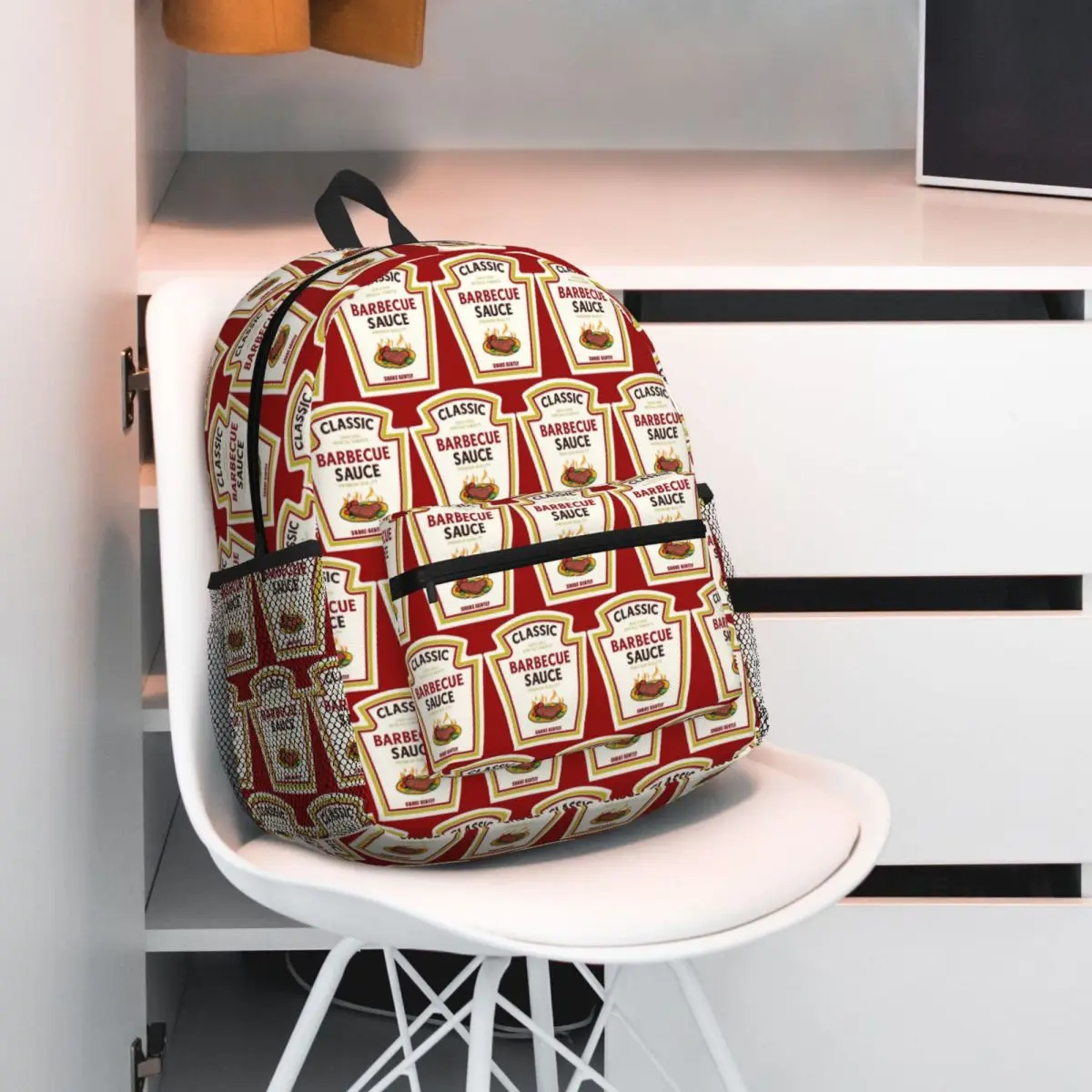 Barbecue Sauce BBQ Cooking Smock Enthusiast Backpack Student BookBag Children School Bag Computer Shoulder Bags for Boys Girls