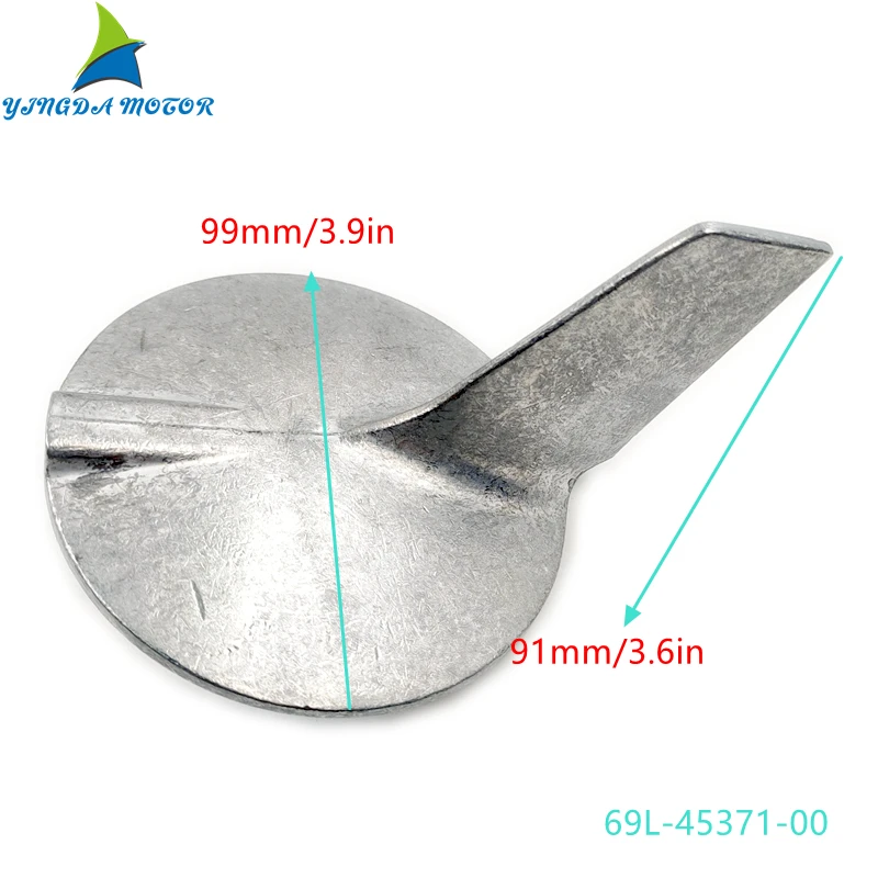 

Zinc Trim Tab Anode Replacement for Yamaha Outboards 200 225 250 300 HP 18-6122Z, 69L-45371-00-00