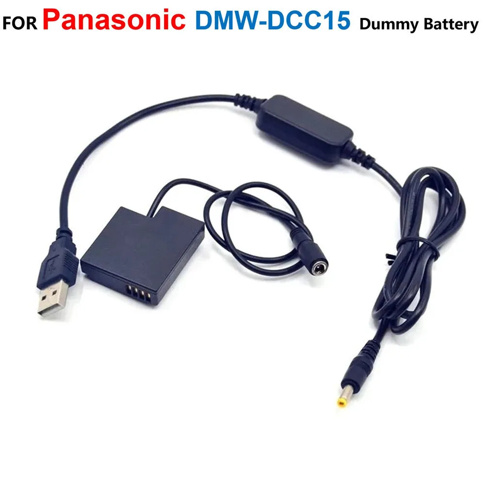 

5V USB Power Cable+DMW-DCC15 Adapter BLH7 BLH7PP Fake Battery For Panasonic Lumix DMC-GM1 GM5 GF7 GF8 LX10 LX15 DC-GF9KGK GF9XGK