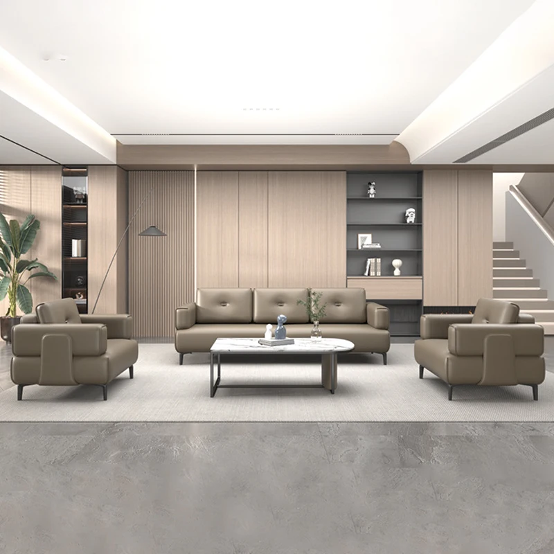 #Modern Light Luxury Leather Office Sofa Set Modular Eco-friendly Commercial Use Hospital
