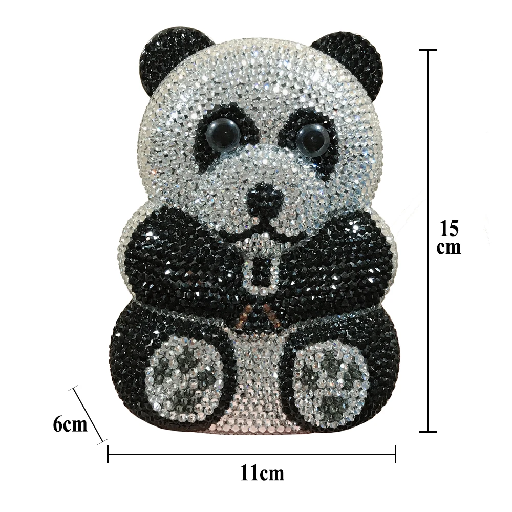 

Luxury Panda Shaped Handbag Purse Diamond Clutch Animal Bear Shaped Bling Women Evening Bag
