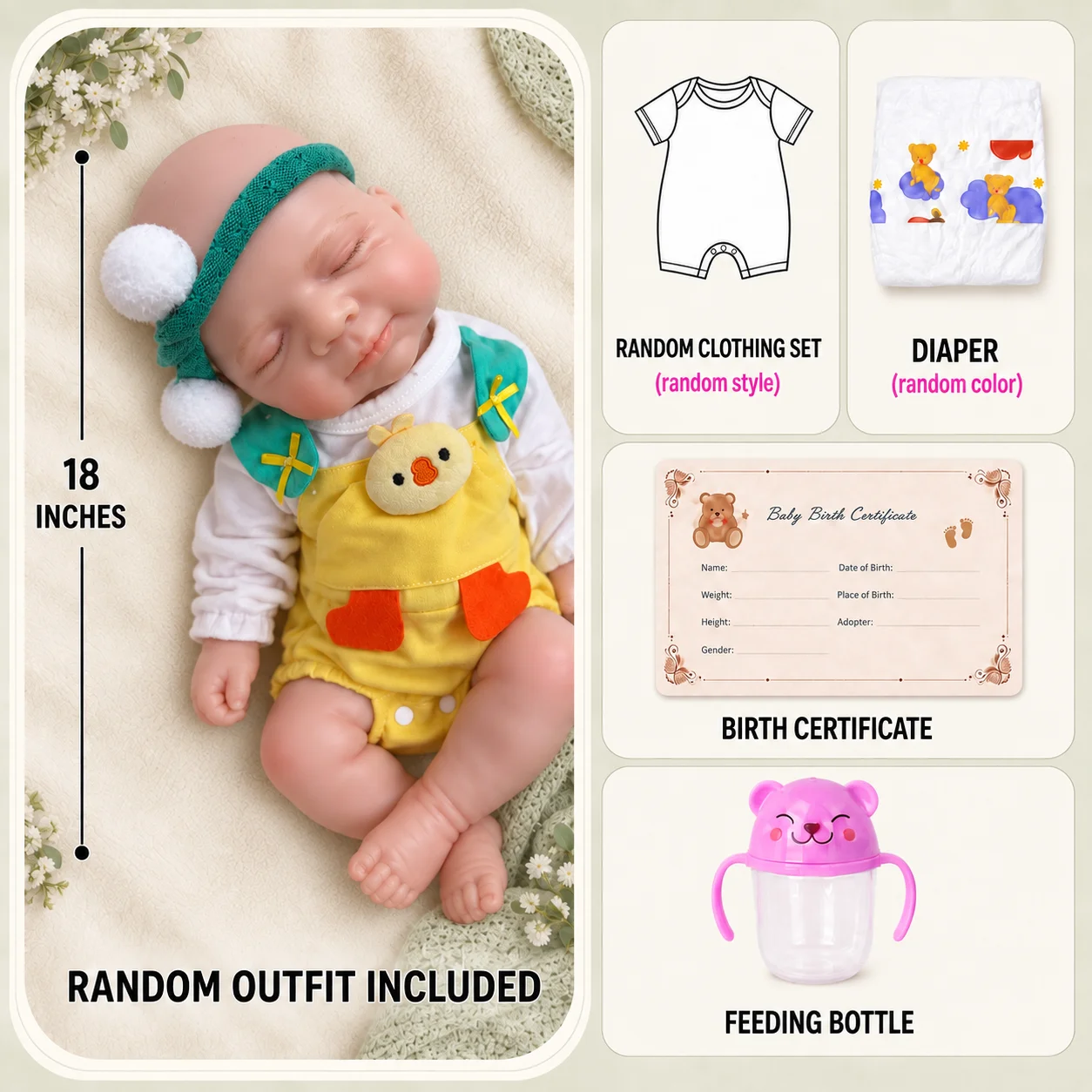 18 Inch Reborn Baby Doll Girl - огляд і ціна Reborn Baby Doll Silicone Realistic