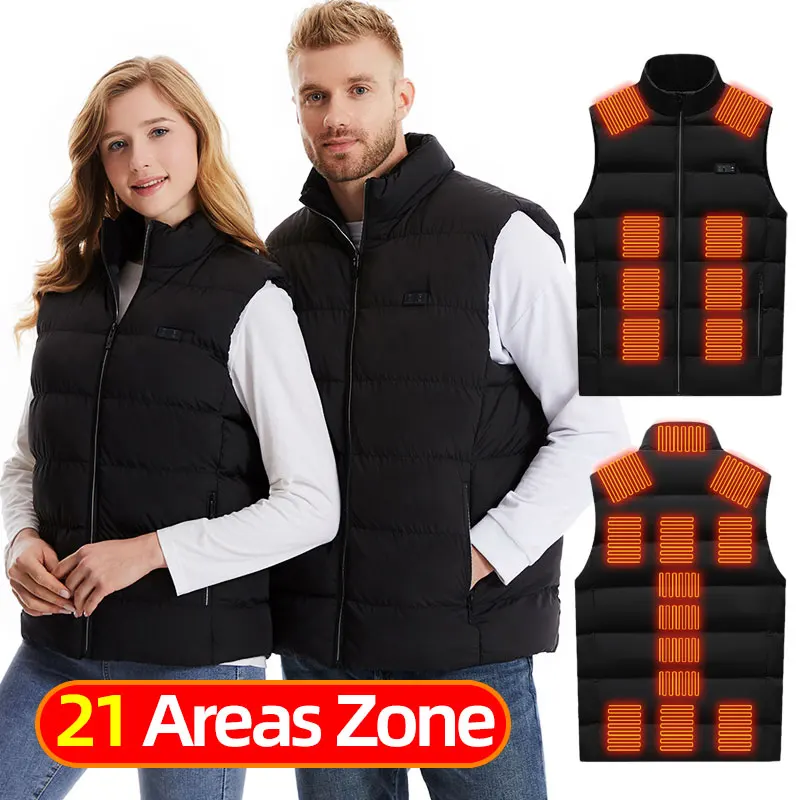 Winter Heated Vest Men USB Electric Self Heating Vest Women Heated Jacket Rechargeable Warming Heated Clothing Hunting Ski