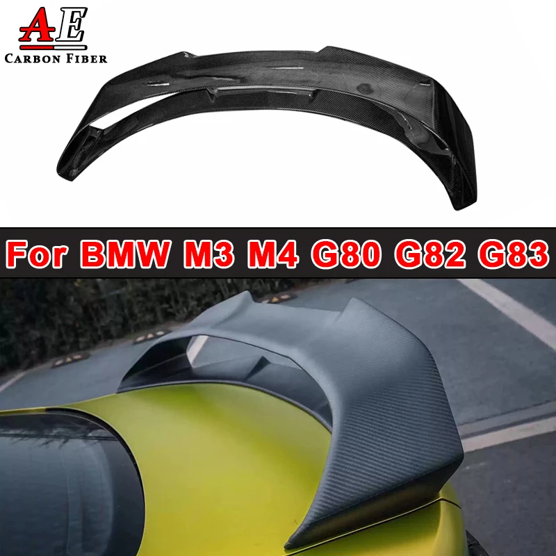 

Для BMW M3 G80 M4 G82 G83 2021+ Углеродное волокно, задняя крышка багажника, спойлер, направляющая, разделитель хвостового крыла, комплект кузова в стиле AE, автомобильные аксессуары