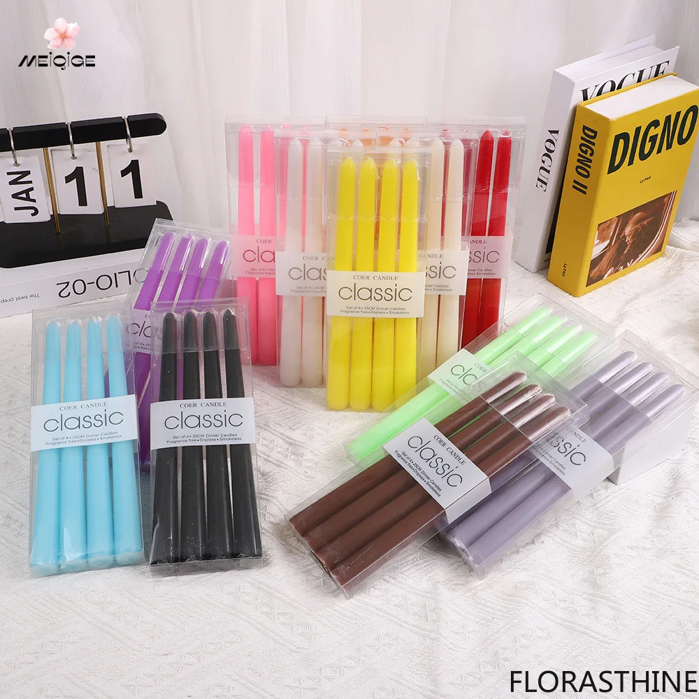 2.2*L25cm Household Emergency Candles Scentless Colorful Pillar Candles Home Party Decor Classic Stick for Praying