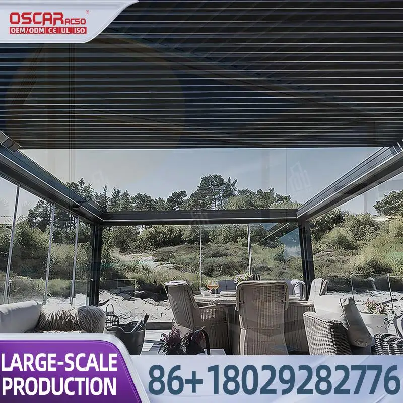 Building Deck Yard Awnings Terrace Canopy Rainproof Electric Gazebo Bioclimatic Louvered Aluminum Pergola Customized pergola
