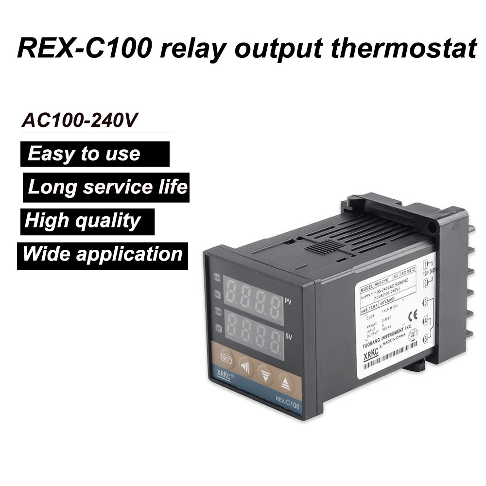 Termostato Controlador de Temperatura Pid Digital 100240 v Regulador de Temperatura de Saída de Relé de Alta Qualidade Rex-c100