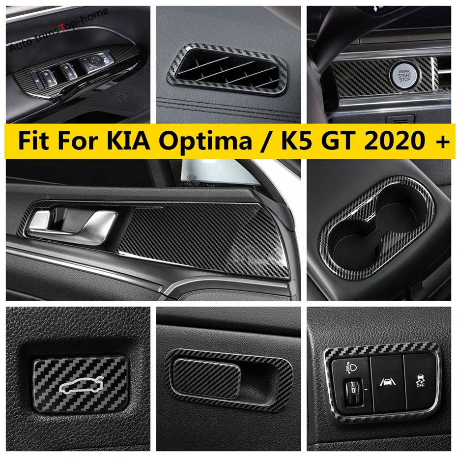 

Stainless Head Light Lamp Window Lift Button Air AC Vent Outlet Cover Trim Car Accessories For KIA Optima / K5 GT 2020 - 2022