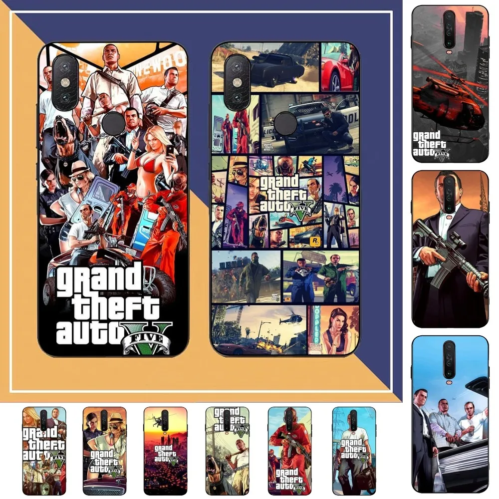 

Hot Game GTA V Phone Case For Redmi Note 4 X 5 A 6 7 8 T 9 9S 10 11 11S 11Epro Poco M3 Pro