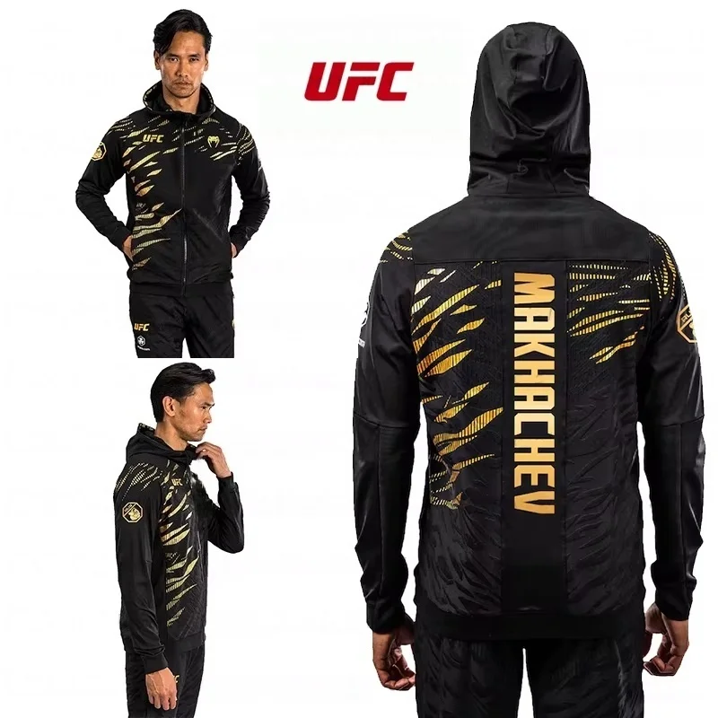 

2025-26 New UFC Boxing Enthusiasts Gold Hoodies For Autumn And Winter Men's And Women's Casual Fashion Oversized Sweaters Top