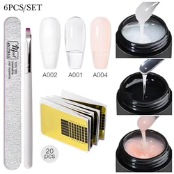 6pc Baby Boomer Extension Nail Gel Polish Set UV LED Semi Permanent Builder Nail Art Gel For Nails Construction DIY Manicure