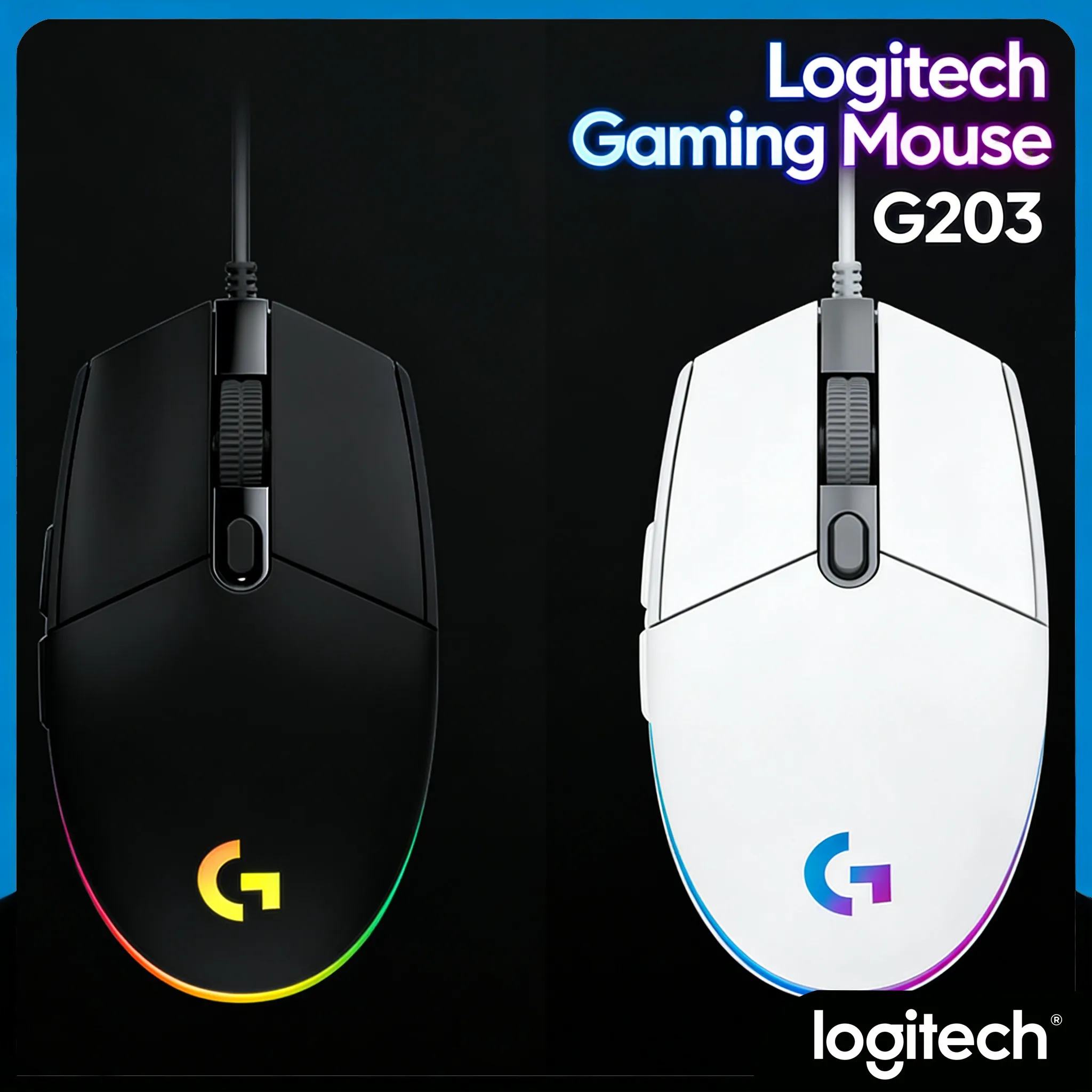 

Logitech G203 — эргономичная рукоятка для улучшенного управления во время игр