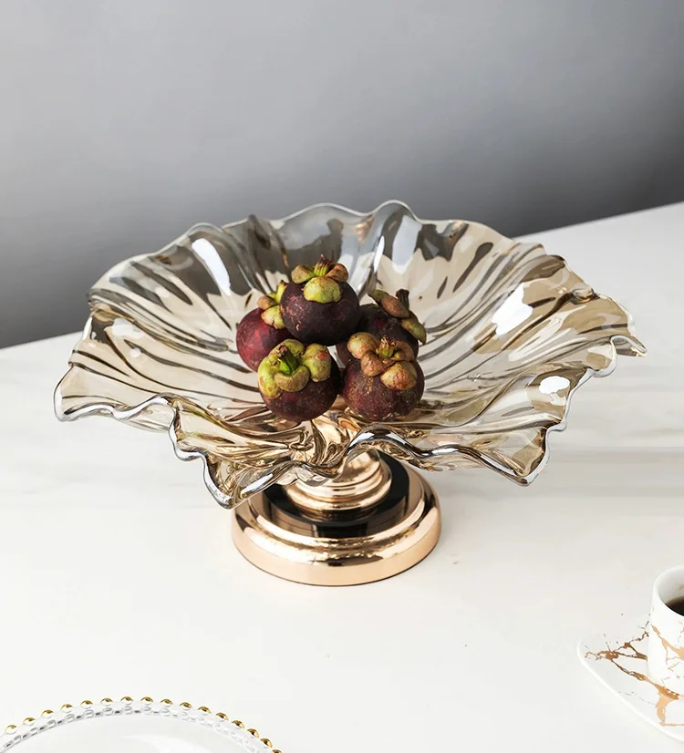

Хрустальная стеклянная тарелка с фруктами, журнальный столик для гостиной, тарелка с фруктами, тарелка для хранения конфет из сухофруктов, украшение дома
