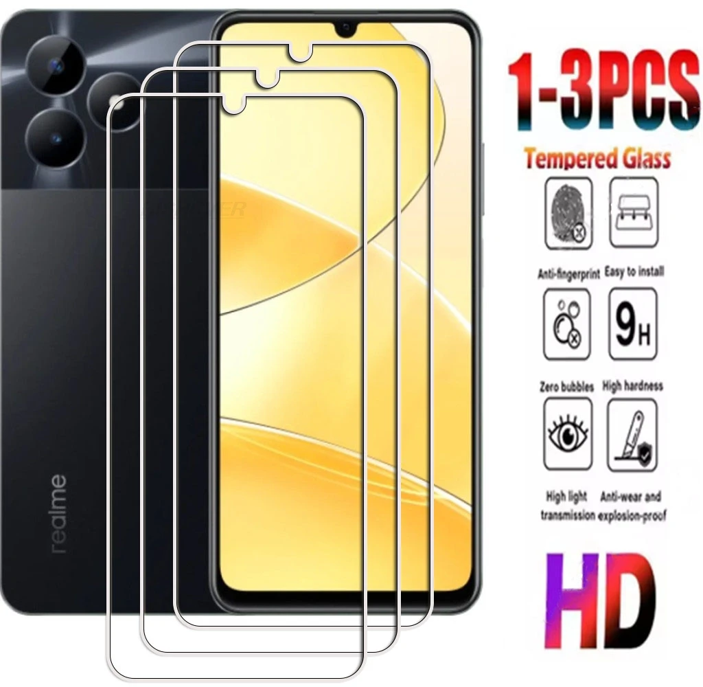 1-3PCS 9H Tempered Glass For Realme C51 6.74
