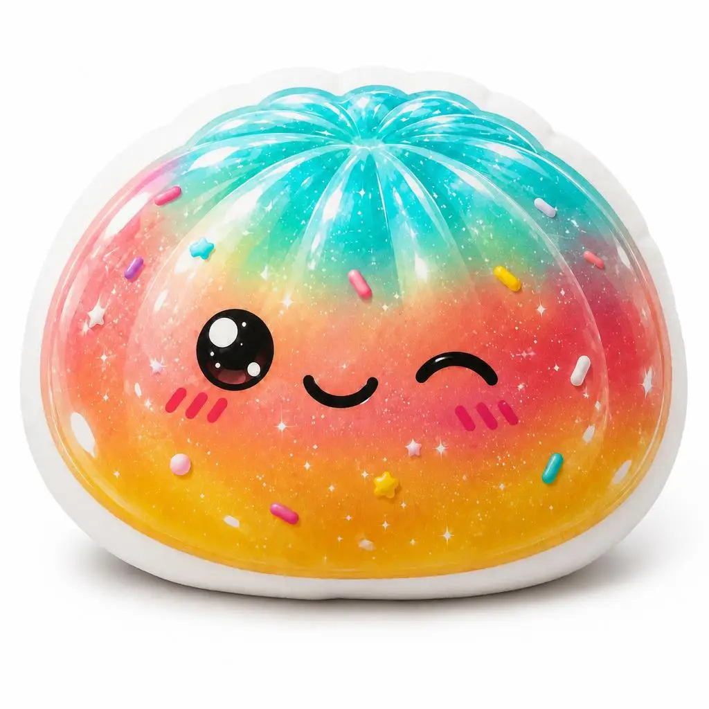 Rainbow Candy Jelly Kawaii Dumpling Plush Pillow Cushion Funny Stuffed Throw Pillow Home Decor Gift Sofa Bed