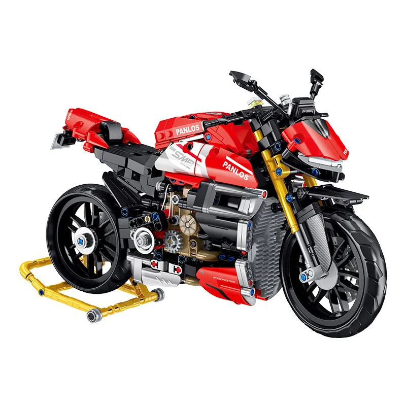 Compatibles con bloques de construcción Lego, juguetes de modelos de bloques de construcción de ensamblaje de niño difícil, locomotora de velocidad de motocicleta de marca famosa, partículas pequeñas