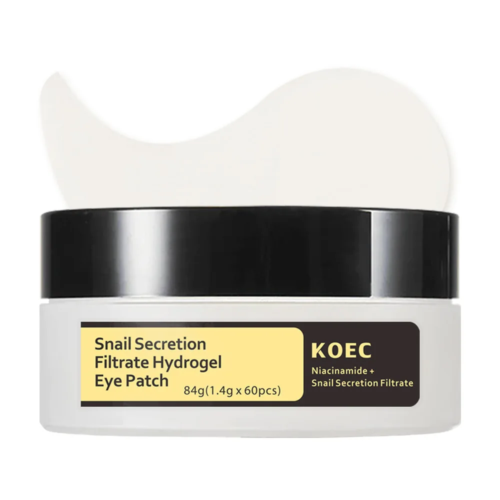 KOEC 달팽이 하이드로겔 아이 패치 60개, 콜라겐 함유로 집중 보습 및 매끄러움, 재생 트리트먼트