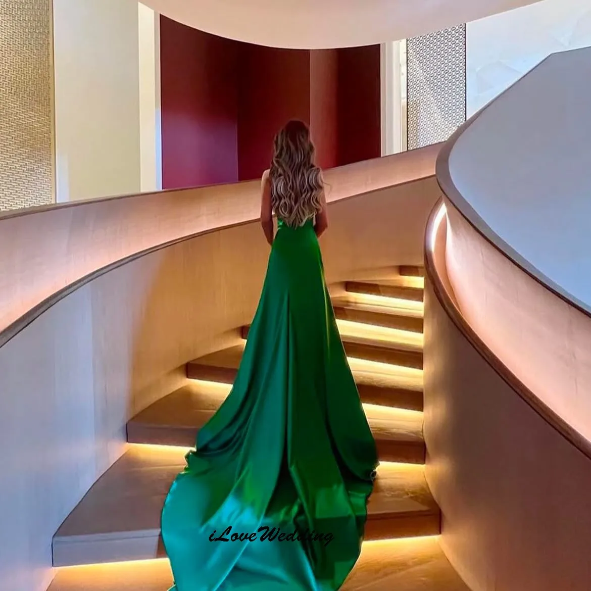 Smaragd Strapless Galajurken 2025, Satijn A-lijn Elegante Dames Feestjurk Mouwloze Formele Jurken Rechter Trein Gala Aangepast