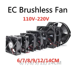 EC Brushless Cooling Fan 6cm 7cm 8cm 9cm 10cm 12cm 14cm x 2cm 2.5cm 3.8cm  110V-220V Axial Fan