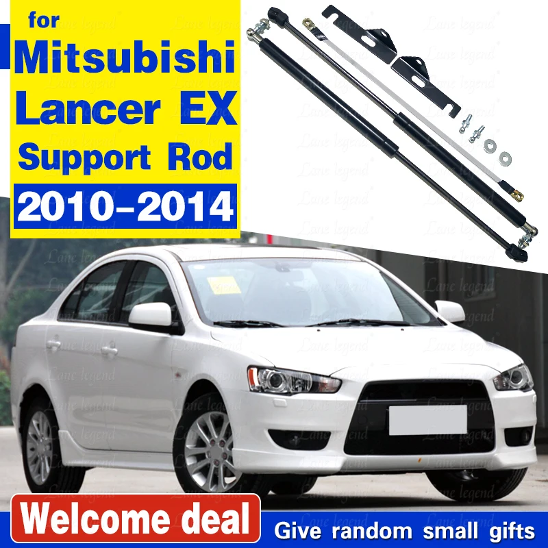 2X Front Engine Cover Hood Shock Struts Bar Support Arm Gas Spring Support Rod Car-styling For Mitsubishi Lancer EX 2010-2014