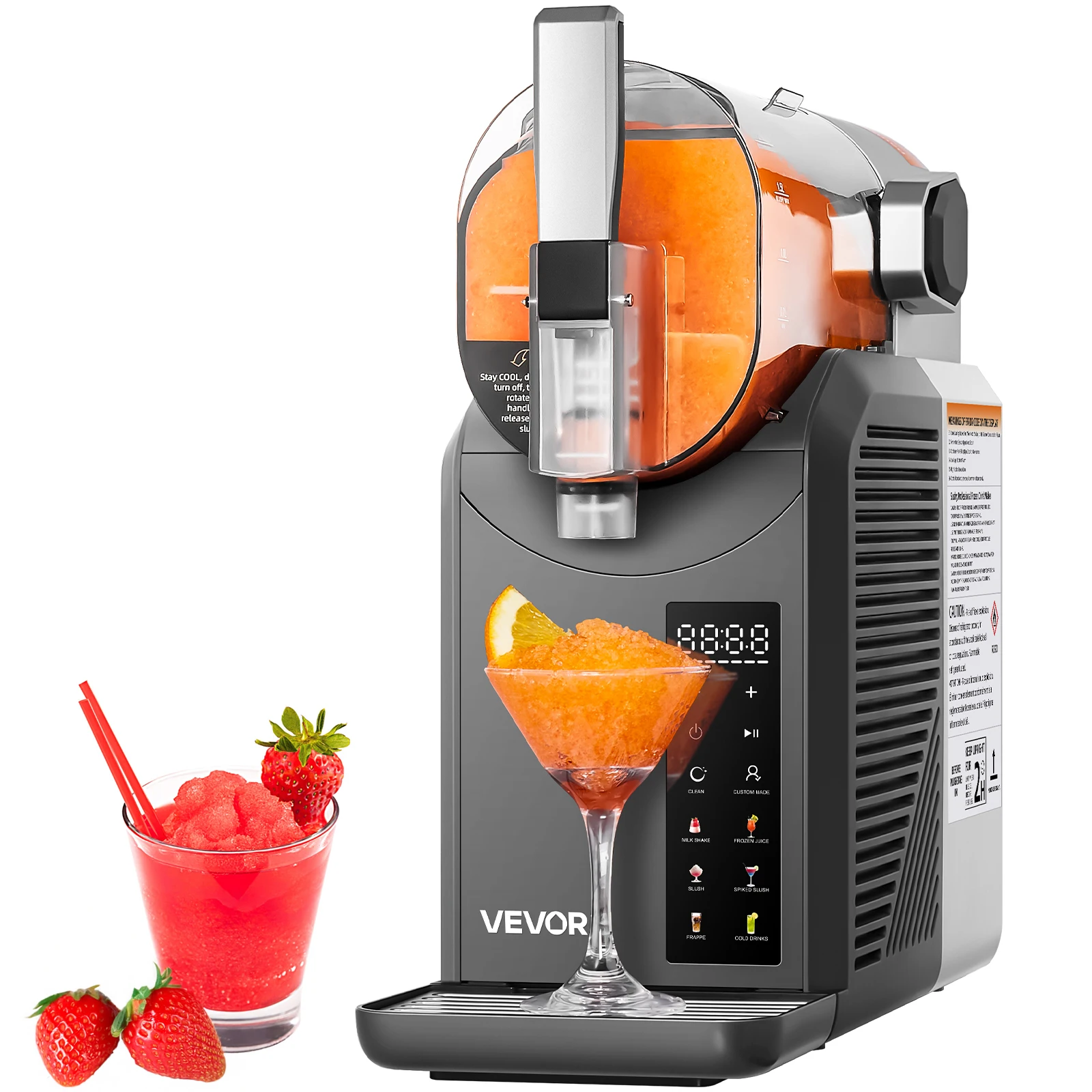 SucceBuy Slushie-Maschine 2L/68oz Ohne Eis Benötigt Slushy-Maschine Gefrorener Getränkebereiter mit 6 Voreingestellten Programmen Margarita-Maschine