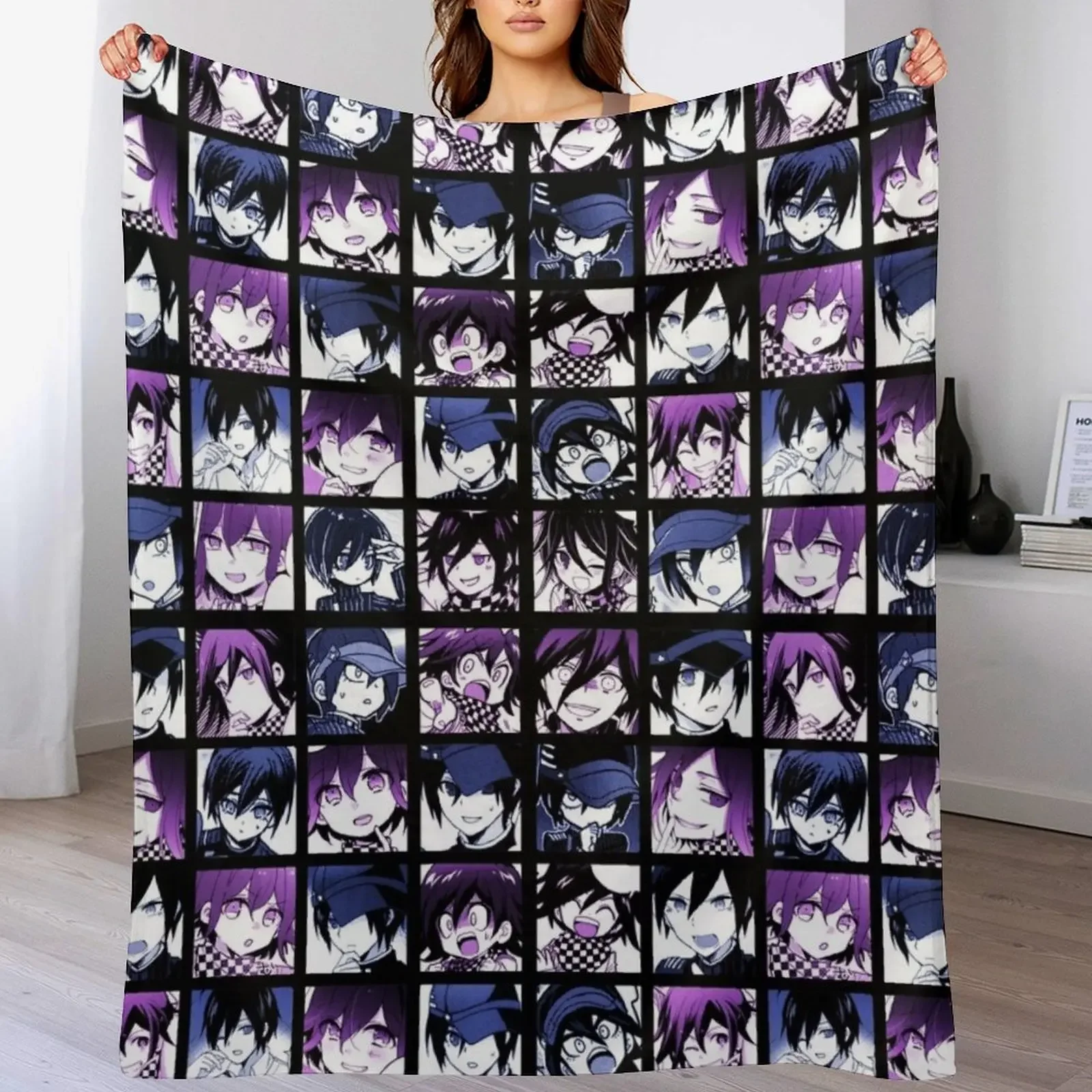 Shuichi and Kokichi Manga Collection (Colored) Throw Blanket Year Round Soft Comfortable Blanket for Home