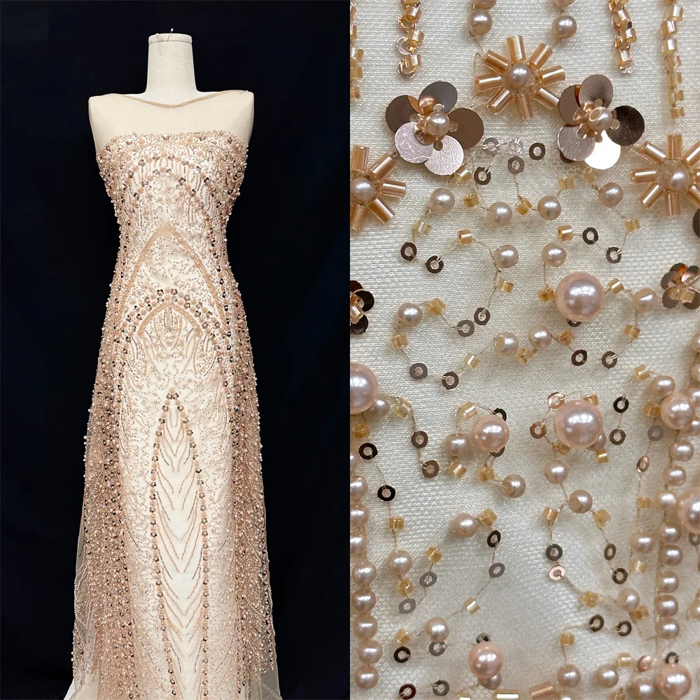 

Африканская кружевная ткань с блестками, 2021, высокое качество, кружевная французская нигерийская кружевная сетчатая ткань для жениха, бусины для шитья платья, свадебной вечеринки