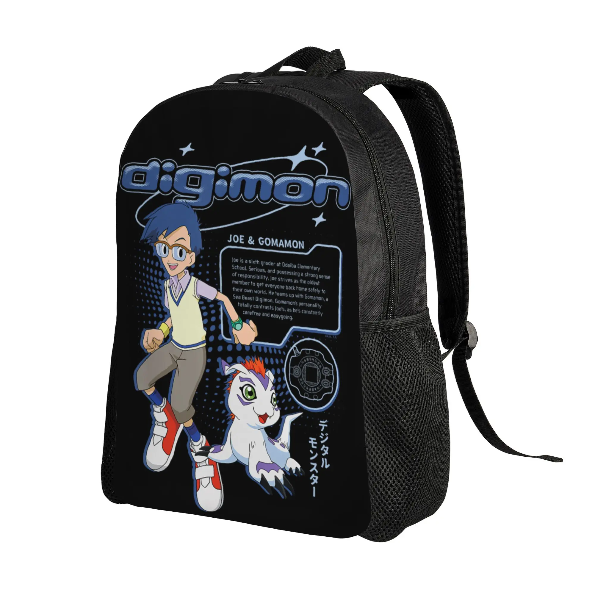Digimon Joe and Gomamon Y2K Computer Digital Monsters backpack  ita bag  mochila Casual High School Sturdy Shoulder Rucksack