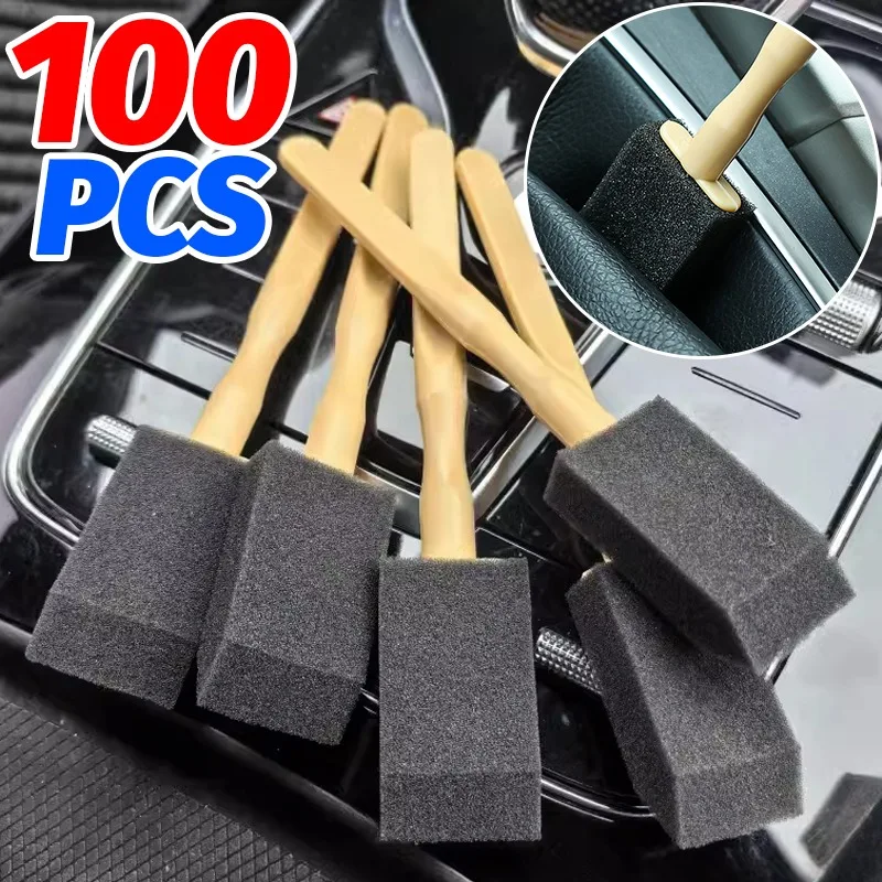 1~100PCS Car Air Conditioner Vent Cleaning Brush Auto Interior Air Outlet Detailing Scrub Sponge Brush Grille Duster Clean Tools
