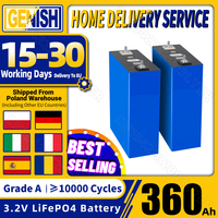 Grade A 360Ah LiFePO4 Battery 10000 Cycles 3.2V Rechargeable Lithium Iron Phosphate Cell DIY 12V 24V 48V Solar RV Vans Golf Cart