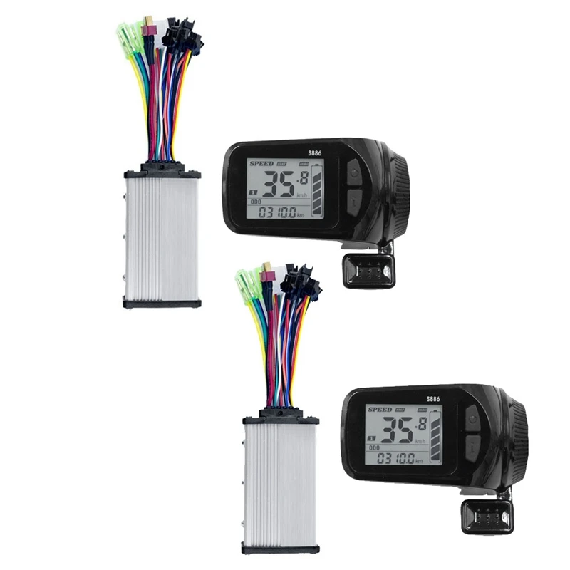 

24V/36V/48V/60V S886 E-Bike Instrument Display +36V 350W Sine Wave Controller Thumb Throttle For Electric Bike E-Scooter (5PIN)