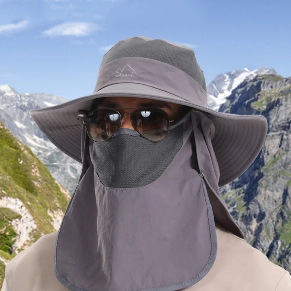 

UV Protection Summer Fisherman Cap Removable Neck Flap Quick Drying Removable Visor Hat Waterproof Face Neck Cover Bucket Hat