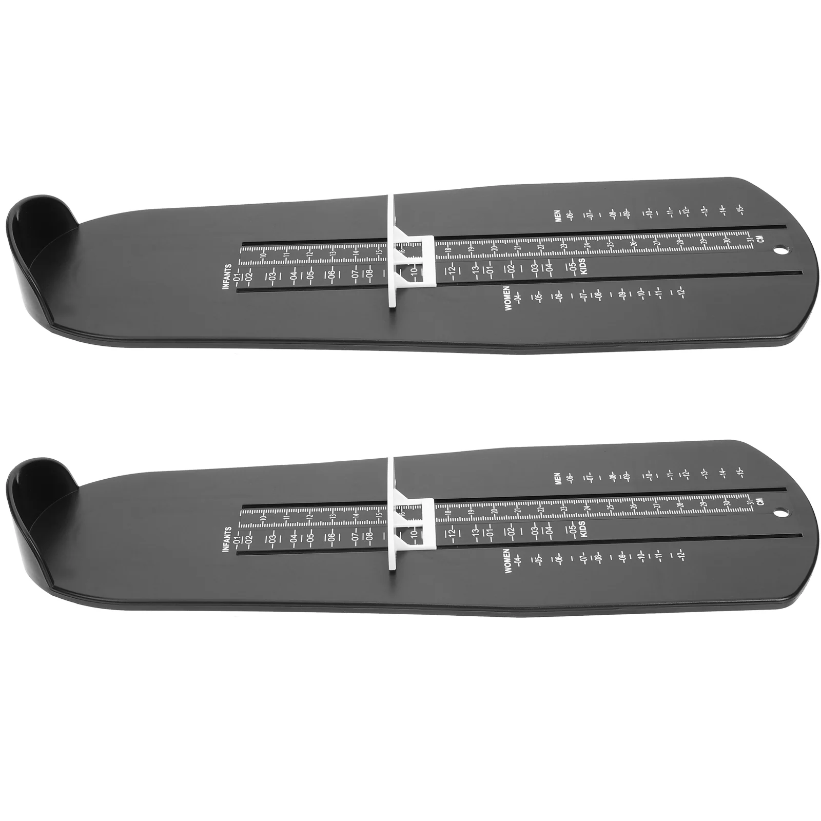 2 Pcs Shoe Size Measurer Feet Measuring Device Men's Shoes Measurement Sizer Tool US Foot Plastic Ruler and Women